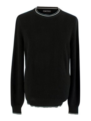 Tom Ford Black Silk & Cotton Knitted Jumper 1