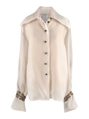 Dior Sheer Creme Embellished Shirt