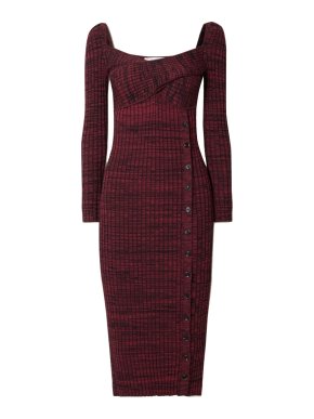 Self Portrait Space-Dyed Ribbed-Knit Midi Dress