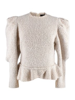 Isabel Marant Giamili Wool Blend Puff Sleeved Top