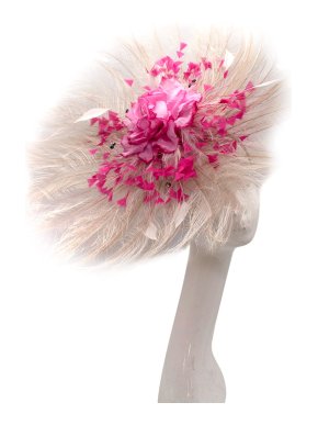 Hostie Hats Cream & Pink Enable Fascinator