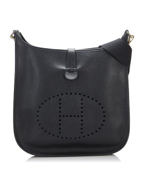 Hermes Black Clemence Evelyne I GM GHW