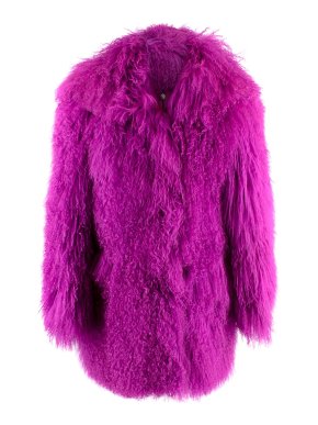 Versus Versace Violet Long Goat Hair Coat
