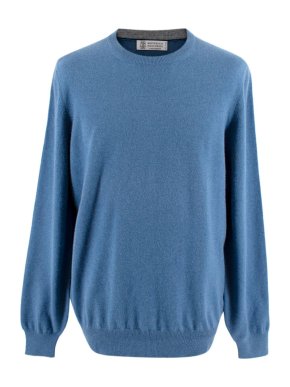 Brunello Cucinelli Powder Blue Cashmere Jumper