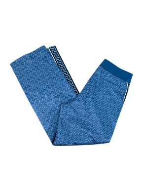 Versace Blue Logo-print Grecca Joggers