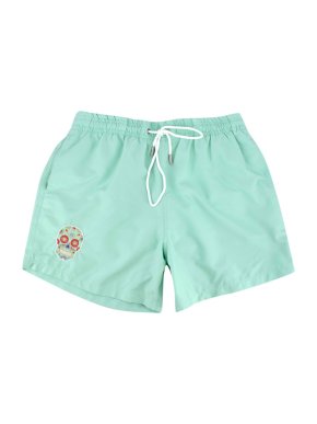 Bain de Mer Mint Green Skull Embroidered Swim Shorts