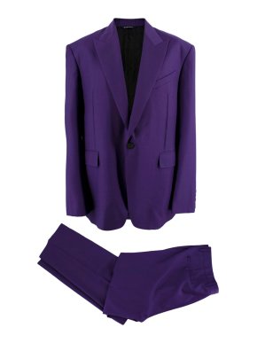 Givenchy Purple Wool Single Breasted Trouser Suit