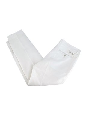 Dolce & Gabbana Straight Leg White Linen Trousers
