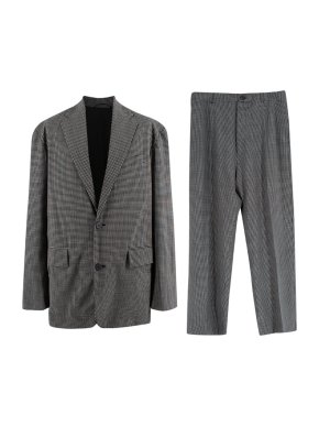 Balenciaga Check Printed Oversized Single Breasted Trouser Suit