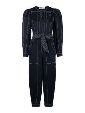 Ulla Johnson Leo Contrast Stitch Denim Jumpsuit