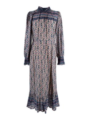 Sea New York Ruffled High Neck Paisley Maxi Dress