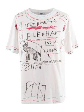 Vetements White Painted Cotton T-shirt