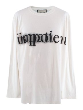 Gucci Impatient Printed Long Sleeved Cotton T-Shirt