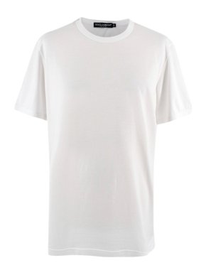 Dolce & Gabbana White Crew Neck Cotton T-shirt
