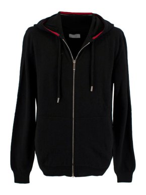 Dior Homme Black & Red Cashmere Zip Hoodie