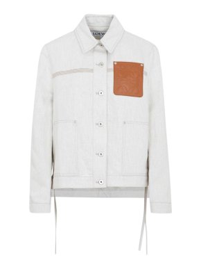 Loewe Leather Anagram Patch Cotton Workwear Jacket