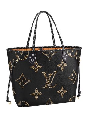 Louis Vuitton Black & Caramel Monogram Jungle Neverfull MM