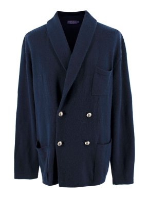 Ralph Lauren Collection Navy Cashmere Double Breasted Jacket