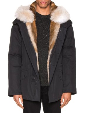 Yves Salomon Army  Rabbit And Coyote Fur Lined Hooded Parka