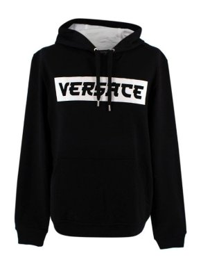 Versace Black and White Logo Hoodie