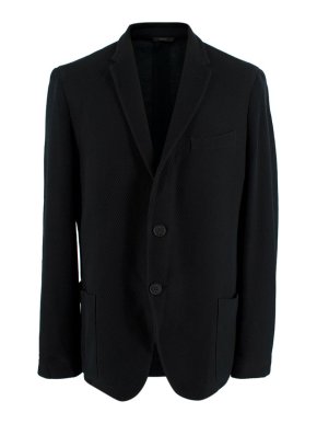 Fendi Black Cotton Mesh Single Breasted Blazer