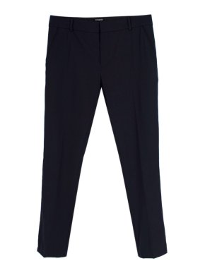 Balmain Navy and Black Silk-stripe Trousers