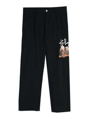 Palm Angels Desert Skull Printed Black Chino Trousers