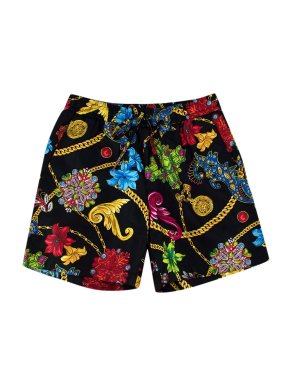 Versace Black Multi-colourJewel Printed Swim Shorts