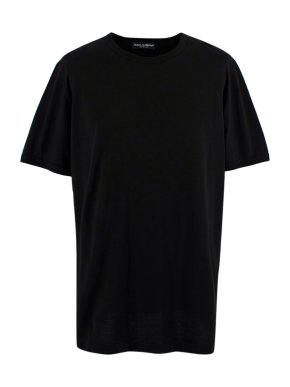 Dolce & Gabbana Crew Neck Black Cotton T-Shirt