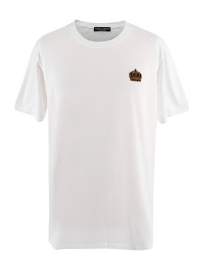 Dolce & Gabbana White Crown Embroidered T-shirt