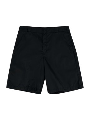 Prada Triangle Plaque Black Re-Nylon Shorts