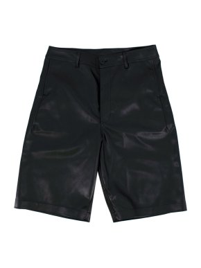 Rick Owens DRKSHDW Black Faux Leather Shorts