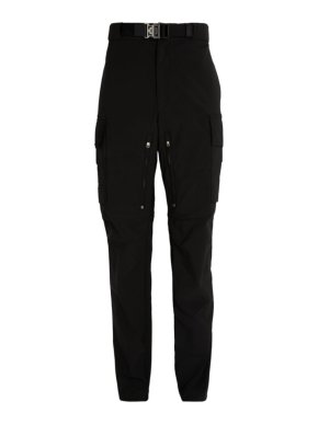 Givenchy 4G Buckle Black Nylon Slim Fit Cargo Trousers