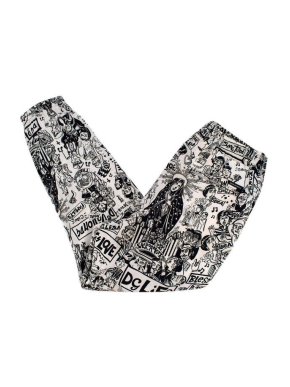 Dolce & Gabbana Black and White Graffiti Print Joggers