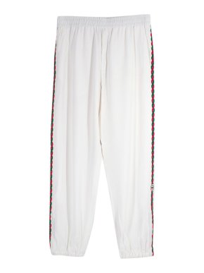 Gucci White Braided Print Joggers