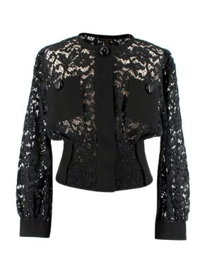 Louis Vuitton Black Lace Structured Jacket