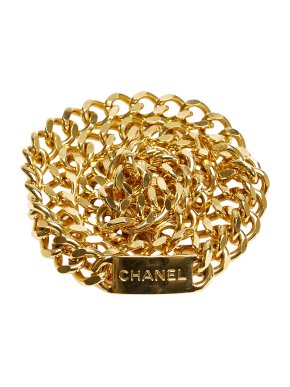 Chanel Gold Tone CC Medallion Chain Belt