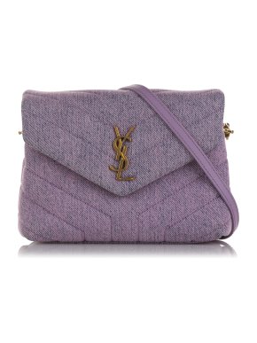 Saint Laurent Denim Puffer Loulou Shoulder Bag