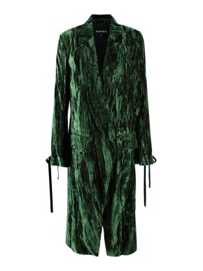 Ann Demeulemeester Green Crushed Velvet Coat
