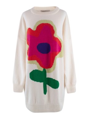 Christopher Kane Oversized Wool Blend Flower Jumper