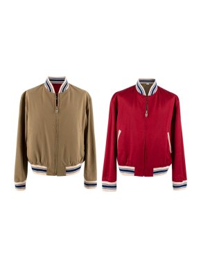 Gucci Reversible Red and Khaki Orgasmique Bomber Jacket
