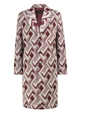 Prada Jacquard Virgin Wool Single-breasted Coat