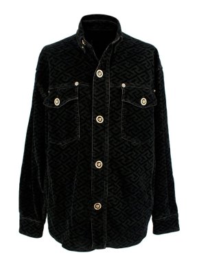 Versace La Greca Print Denim Jacket