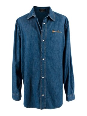 Versace Embroidered Denim Shirt