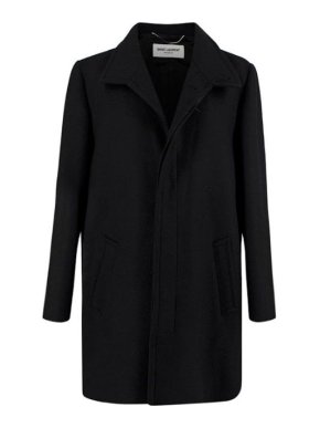 Saint Laurent Black Wool Tailored Coat
