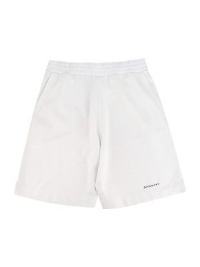 Givenchy White Logo Printed Cotton Jersey Shorts