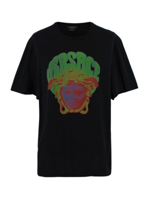 Versace Medusa Music Logo Black Cotton T-Shirt