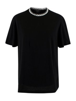 Versace Black and White Logo Neckline T-shirt