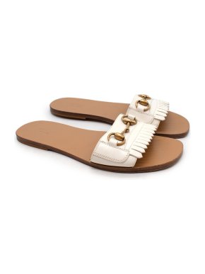 Gucci Horsebit-detailed fringed leather slides