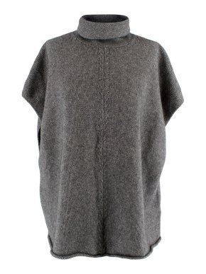 Joseph Grey Cashmere Blend Sleeveless Turtleneck Jumper